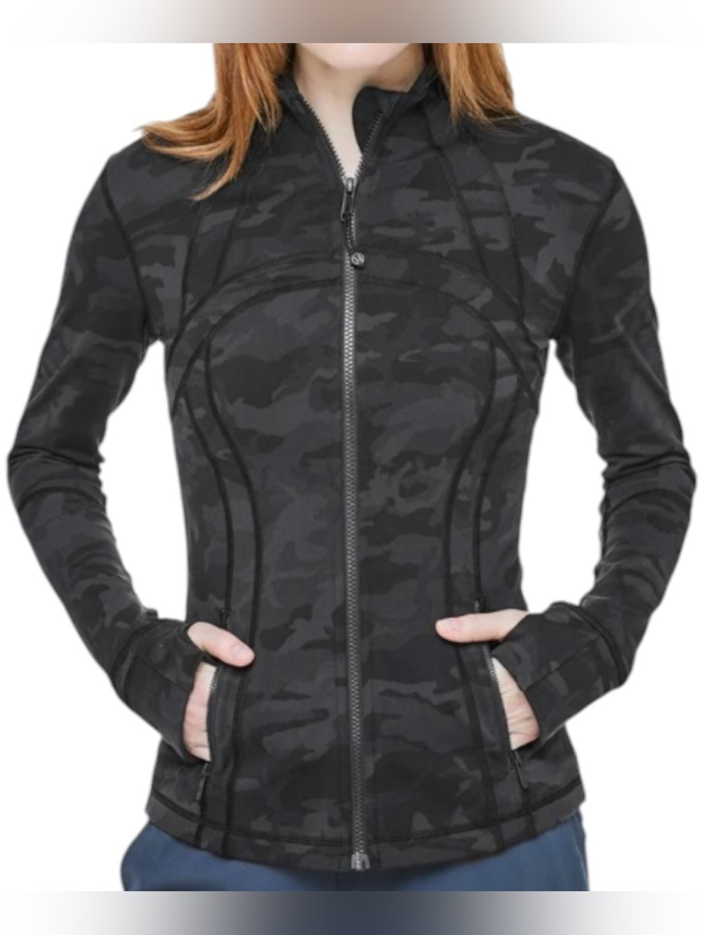 Lululemon Define Jacket Women’s 12 Incognito Camo Multi Grey Luon Thumbholes